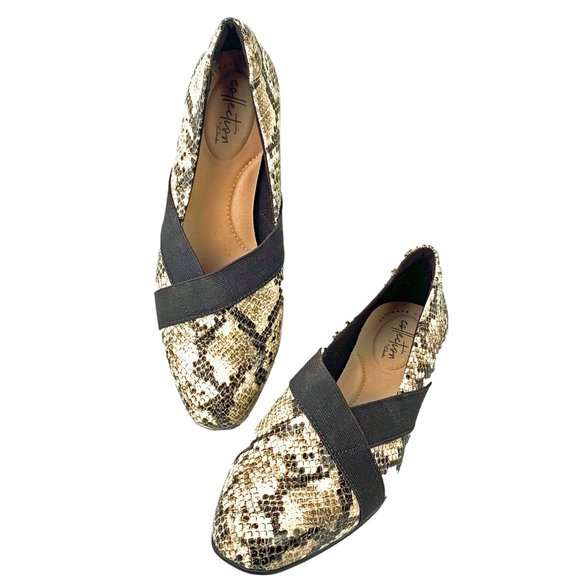 CLARKS Collection Juliet Dahlia Taupe Snake Print Loafers  NWOB - Picture 8 of 8
